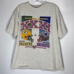 VTG True Fan Sportswear Green Bay Packers XXXI Superbowl Tshirt Size Large 1996